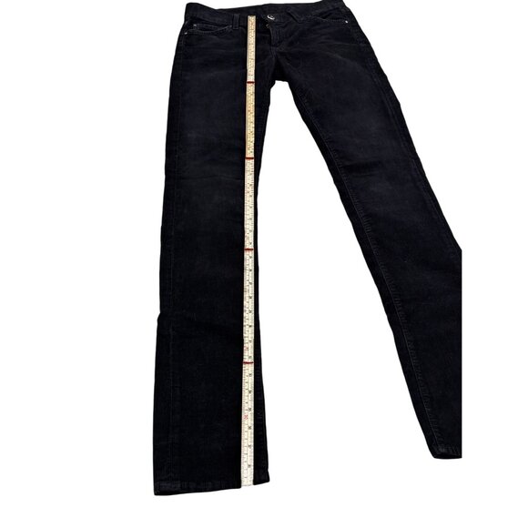 7 For All Mankind Black Corduroy Jeans Size 26 Mid-Rise Straight Leg Womens Pant - Picture 11 of 13